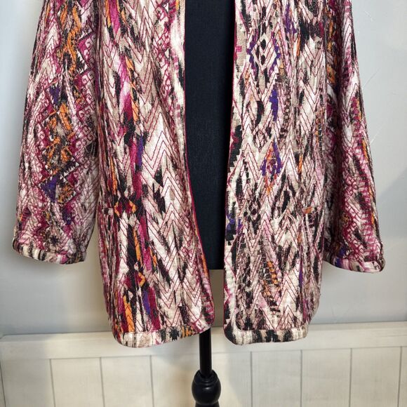 Chico’s Rina Tribal Jacket Colorful Geometric Quilted Women's Size XL - Picture 3 of 14